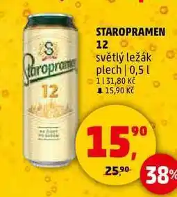 Penny Market STAROPRAMEN 12 světlý ležák plech, 0,5 l nabídka