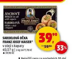 Penny Market SARDELOVÁ OČKA FRANZ JOSEF KAISER v oleji s kapary, 45/27 g nabídka