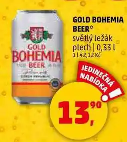 Penny Market GOLD BOHEMIA BEER světlý ležák plech, 0,33 l nabídka