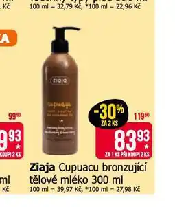Teta Ziaja cupuacu bronzující tělové mléko nabídka