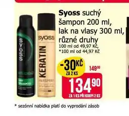 Teta Syoss suchý šampon, lak nabídka