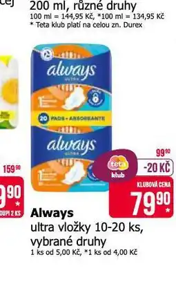 Teta Always ultra vložky nabídka