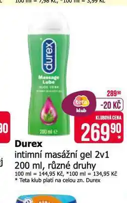 Teta Durex itumní masážní gel nabídka
