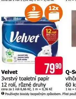 Teta Velvet toaletní papír nabídka