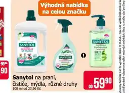 Teta Sanytol na praní, čističe, mýdla nabídka
