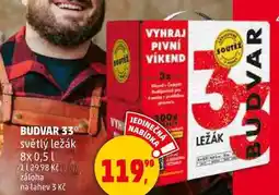 Penny Market BUDVAR 33 světlý ležák, 8x 0,5 l nabídka