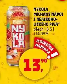 Penny Market NYKOLA MÍCHANÝ NÁPOJ Z NEALKOHOLICKÉHO PIVA plech, 0,5 l nabídka