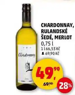 Penny Market CHARDONNAY, RULANDSKÉ ŠEDÉ, MERLOT, 0,75 l nabídka