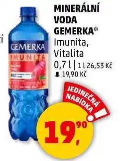 Penny Market MINERÁLNÍ VODA GEMERKA Imunita, Vitalita, 0,7 l nabídka