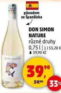 Penny Market DON SIMON NATURE různé druhy, 0,75 l nabídka