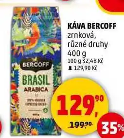 Penny Market KÁVA BERCOFF zrnková, různé druhy, 400 g nabídka