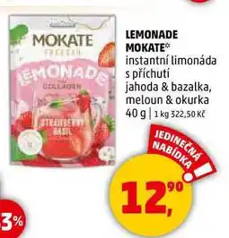 Penny Market LEMONADE MOKATE instantní limonáda s příchutí jahoda & bazalka, 40 g nabídka