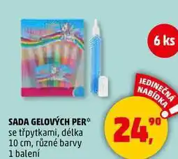 Penny Market SADA GELOVÝCH PER se třpytkami, délka 10 cm, různé barvy, 1 balení nabídka