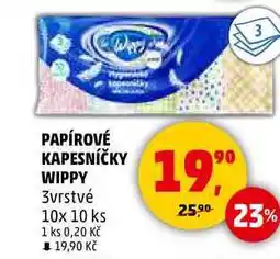 Penny Market PAPÍROVÉ KAPESNÍČKY WIPPY 3vrstvé, 10x 10 ks nabídka