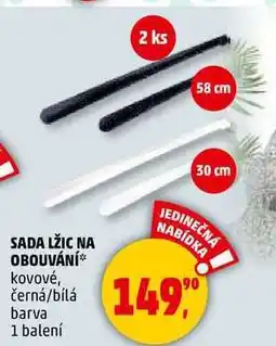 Penny Market SADA LŽIC NA OBOUVÁNÍ, kovové, černá/bílá barva, 1 balení nabídka