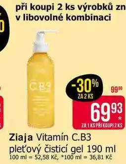 Teta Ziaja Vitamín C.B3 pleťový čisticí gel 190 ml nabídka