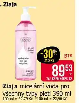 Teta Ziaja micelární voda pro všechny typy pleti 390 ml nabídka