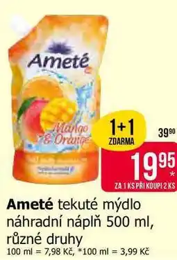 Teta Ameté tekuté mýdlo náhradní náplň 500 ml, různé druhy nabídka