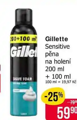 Teta Gillette Sensitive pěna na holení 200 + 100ml nabídka