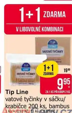 Teta Tip Line vatové tyčinky v sáčku/ krabičce 200 ks nabídka