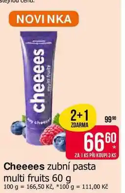 Teta Cheeees zubní pasta multi fruits 60 g nabídka