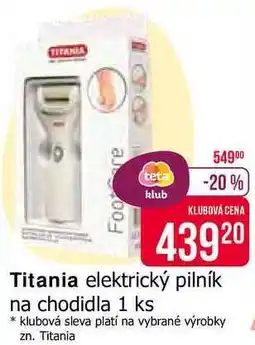 Teta Titania elektrický pilník na chodidla 1 ks nabídka