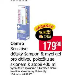 Teta Cemio Sensitive dětský šampon & mycí gel pro citlivou pokožku se sklonem k atopii 400 ml nabídka
