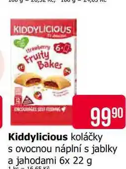 Teta Kiddylicious koláčky s ovocnou náplní s jablky a jahodami 6x 22 g nabídka