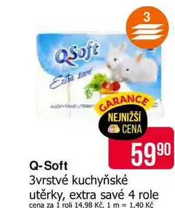 Teta Q-Soft 3vrstvé kuchyňské utěrky, extra savé 4 role nabídka