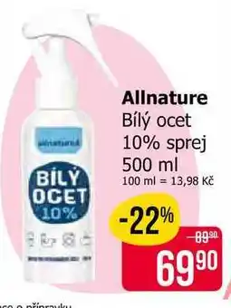 Teta Allnature Bílý ocet 10% sprej 500 ml nabídka