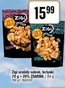 TEMPO Zigi arašídy solené, teriyaki nabídka