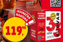 Penny Market BUDVAR 33 světlý ležák, 8 x 0,5 l nabídka
