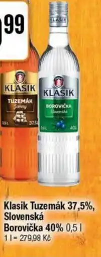 TEMPO Klasik Tuzemák 37,5%, Slovenská Borovička 40% nabídka
