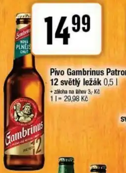 TEMPO Pivo Gambrinus Patron 12 světlý ležák nabídka