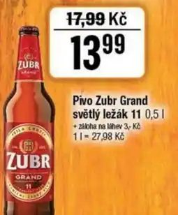 TEMPO Pivo Zubr Grand světlý ležák 11 nabídka