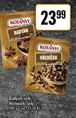 TEMPO Badyán celý Hřebiček celý nabídka