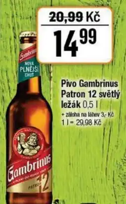 TEMPO Pivo Gambrinus Patron 12 světlý ležák nabídka