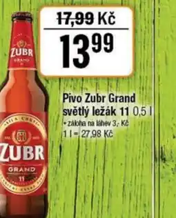 TEMPO Pivo Zubr Grand světlý ležák 11 nabídka