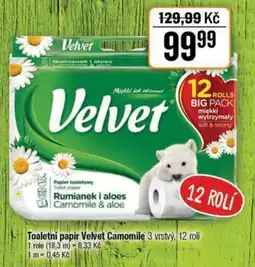 Toaletní papír Velvet Camomile