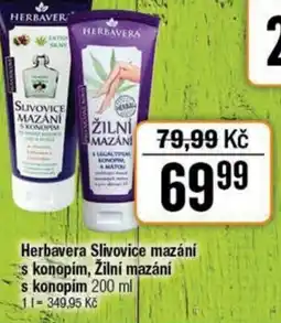 TEMPO Herbavera Slivovice mazání s konopím, Žilní mazání s konopím nabídka
