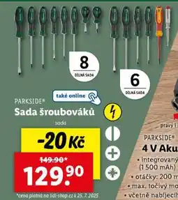 Lidl PARKSIDE SADA ŠROUBOVÁKŮ nabídka