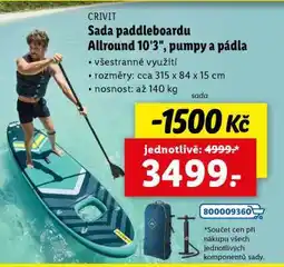Lidl CRIVIT Sada paddleboardu Allround 10'3, pumpy a pádla nabídka