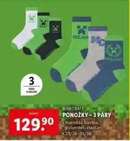 Lidl MINECRAFT PONOŽKY – 3 PÁRY nabídka
