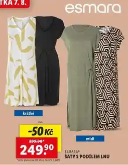 Lidl ESMARA ŠATY S PODÍLEM LNU nabídka