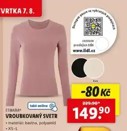 Lidl ESMARA VROUBKOVANÝ SVETR nabídka