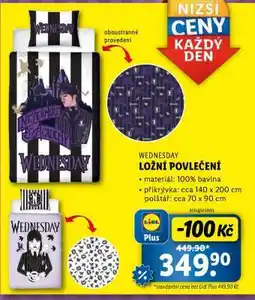 Lidl WEDNESDAY LOŽNÍ POVLEČENÍ nabídka