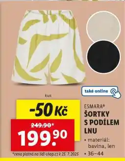Lidl ESMARA ŠORTKY S PODÍLEM LNU nabídka