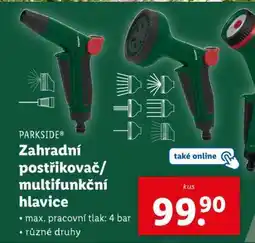 Lidl PARKSIDE Zahradní postřikovač/multifunkční hlavice nabídka