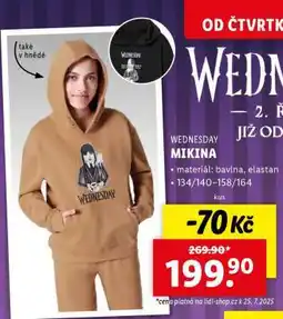Lidl WEDNESDAY MIKINA nabídka