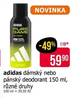 Teta adidas dámský nebo pánský deodorant 150 ml nabídka